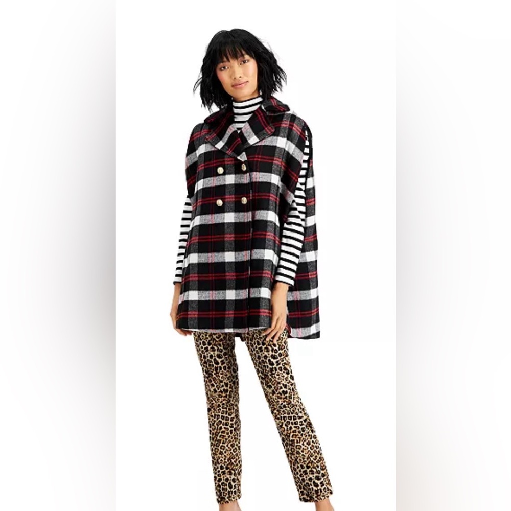 Cape Coat,  Plaid, Festive, Holiday, Dress-up Coat